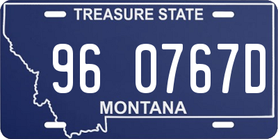 MT license plate 960767D
