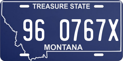 MT license plate 960767X