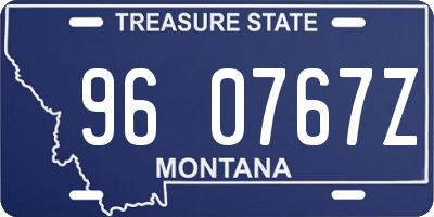 MT license plate 960767Z