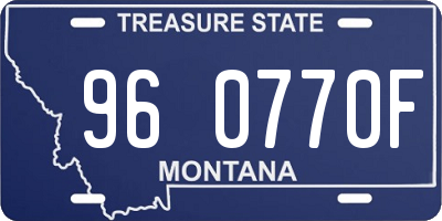 MT license plate 960770F