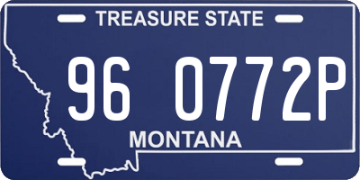 MT license plate 960772P