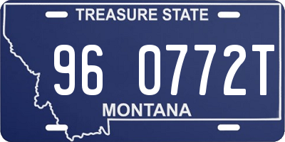 MT license plate 960772T