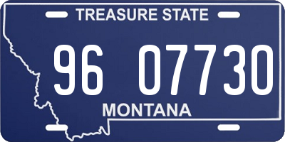 MT license plate 960773O