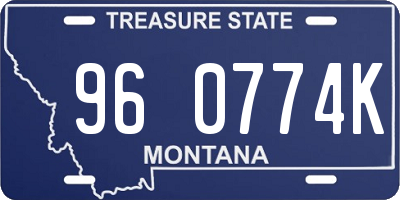 MT license plate 960774K
