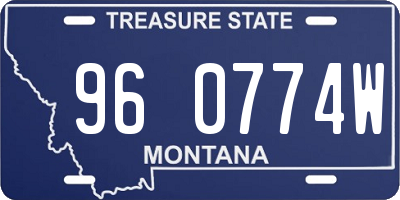 MT license plate 960774W