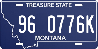MT license plate 960776K