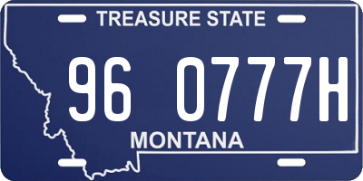 MT license plate 960777H