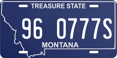 MT license plate 960777S