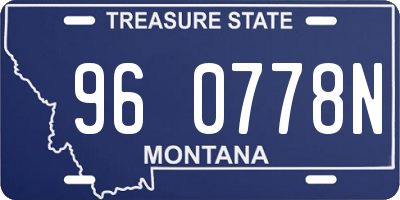 MT license plate 960778N