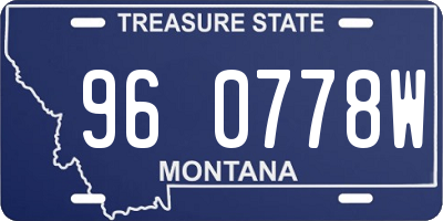 MT license plate 960778W