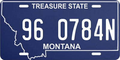 MT license plate 960784N