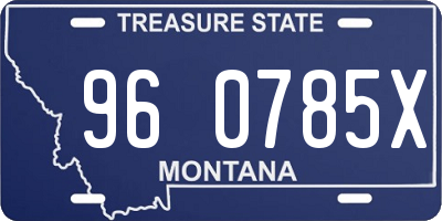 MT license plate 960785X
