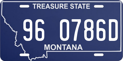 MT license plate 960786D
