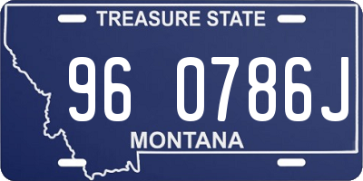 MT license plate 960786J