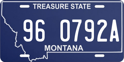 MT license plate 960792A