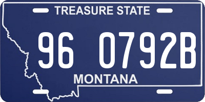 MT license plate 960792B