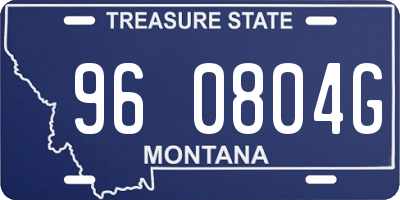 MT license plate 960804G