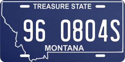 MT license plate 960804S