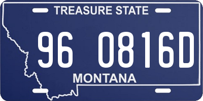 MT license plate 960816D