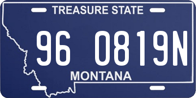 MT license plate 960819N