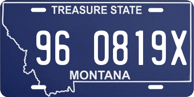 MT license plate 960819X