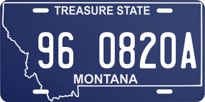 MT license plate 960820A