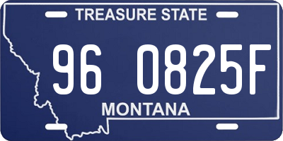 MT license plate 960825F