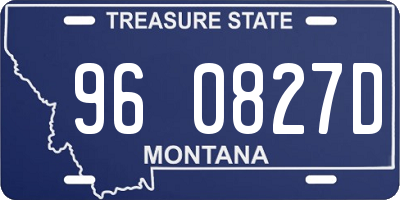 MT license plate 960827D