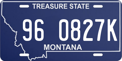 MT license plate 960827K