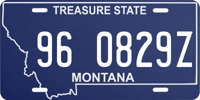 MT license plate 960829Z