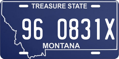 MT license plate 960831X