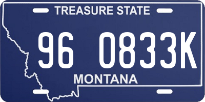 MT license plate 960833K