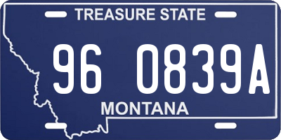 MT license plate 960839A