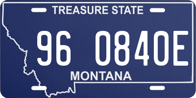 MT license plate 960840E