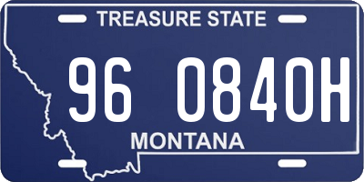 MT license plate 960840H