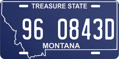 MT license plate 960843D