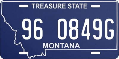 MT license plate 960849G