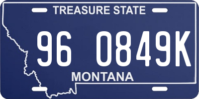 MT license plate 960849K
