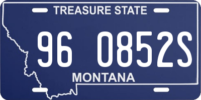 MT license plate 960852S