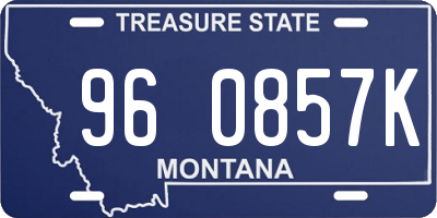 MT license plate 960857K