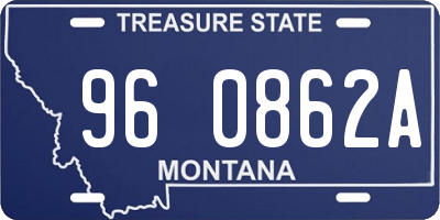 MT license plate 960862A