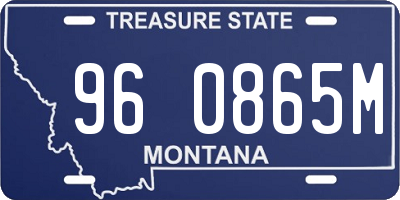 MT license plate 960865M