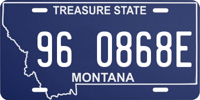 MT license plate 960868E