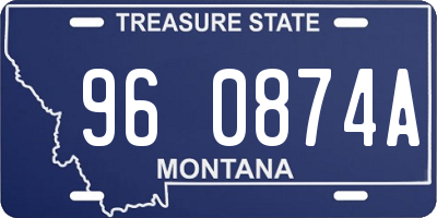 MT license plate 960874A