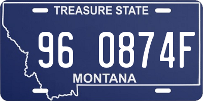 MT license plate 960874F