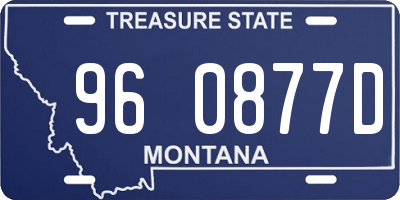 MT license plate 960877D