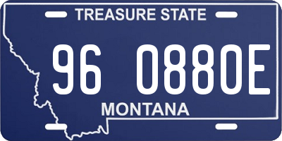 MT license plate 960880E