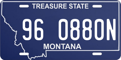 MT license plate 960880N