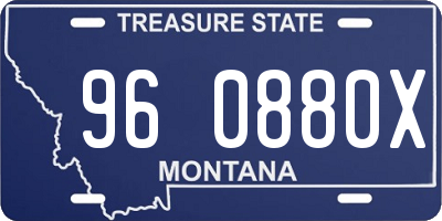 MT license plate 960880X