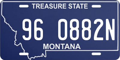 MT license plate 960882N
